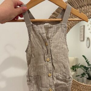 Linen Button-Up Baby Romper